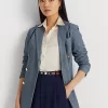 Double-Breasted Chambray Blazer