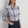 Floral And Plaid Linen Shirt