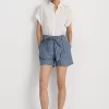 Belted Chambray Short