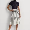 Striped Knit Midi Skirt