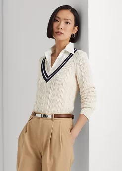 Cable-Knit Cricket Jumper
