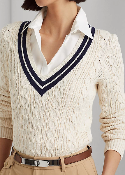Cable-Knit Cricket Jumper - Image 5