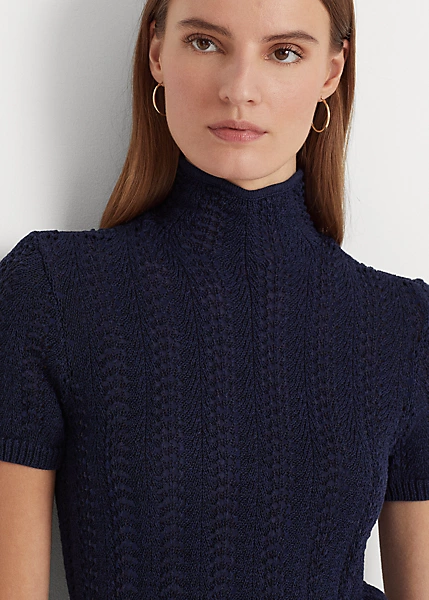 Pointelle Short-Sleeve Roll Neck - Image 5