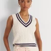 Cable-Knit Cotton Cricket Jumper Vest