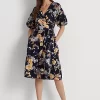 Floral Belted Cotton Voile Dress