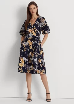 Floral Belted Cotton Voile Dress