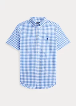 Gingham Cotton Poplin Short-Sleeve Shirt