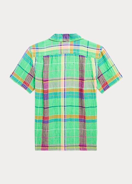 Plaid Linen Camp Shirt - Image 2