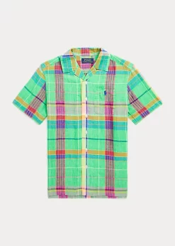 Plaid Linen Camp Shirt