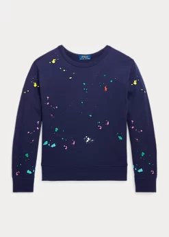 Paint Splatter-Print Spa Terry Pullover