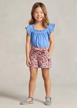 Floral Cotton Poplin Short