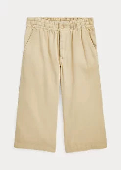 Cotton Twill Wide-Leg Trouser