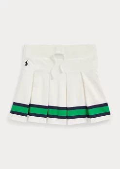Striped Pleated Jersey Skort
