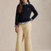 Wide-Leg Cotton Twill Trouser