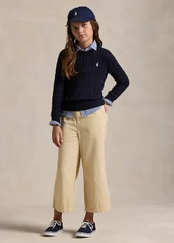 Wide-Leg Cotton Twill Trouser