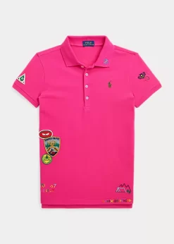 Outdoors-Patch Stretch Mesh Polo Shirt
