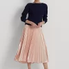Pleated Metallic Chiffon Skirt