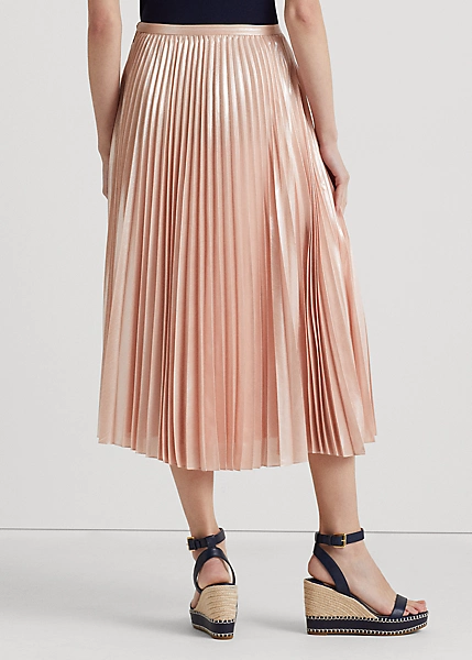 Pleated Metallic Chiffon Skirt - Image 4