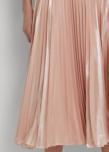 Pleated Metallic Chiffon Skirt - Image 5