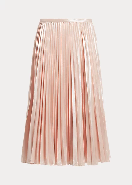 Pleated Metallic Chiffon Skirt - Image 2