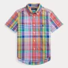 Plaid Seersucker Short-Sleeve Shirt
