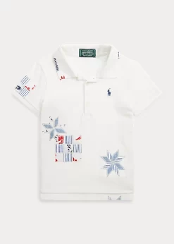 Patchwork Stretch Mesh Polo Shirt