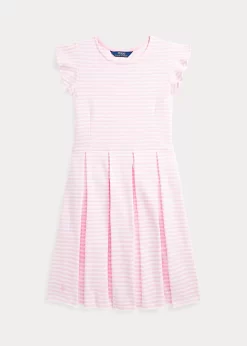 Striped Ottoman-Ribbed Dress