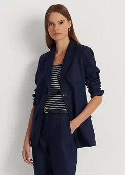 Linen-Blend Twill Blazer