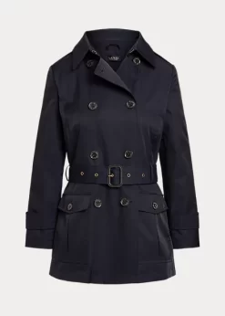 Double-Breasted Cotton-Blend Trench Coat