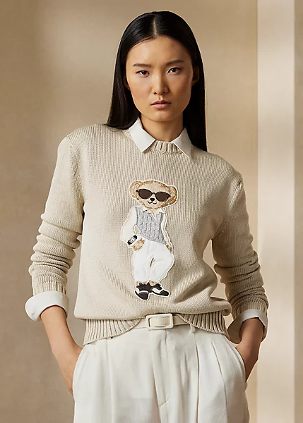 Cable Polo Bear Silk Jumper