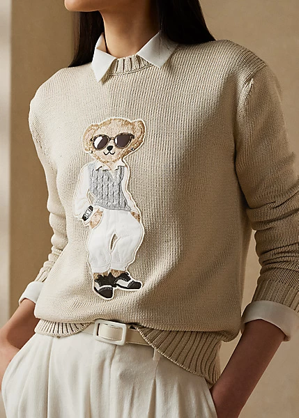 Cable Polo Bear Silk Jumper - Image 5