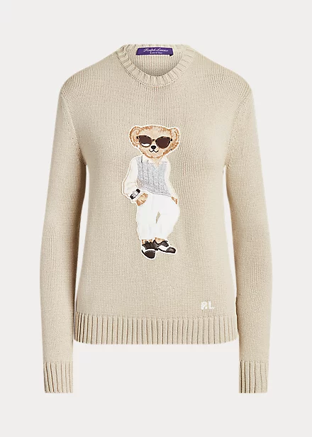 Cable Polo Bear Silk Jumper - Image 2