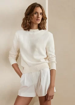 Embellished RL Cotton-Blend Jumper