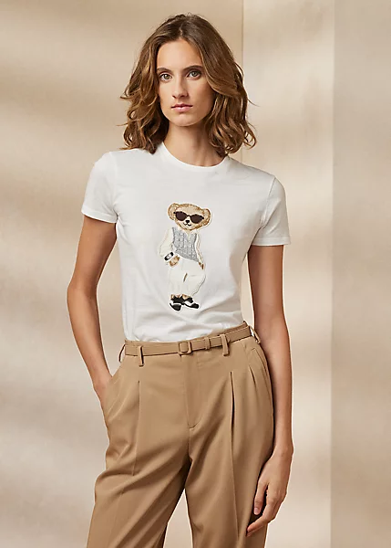 Cable Polo Bear Cotton Tee