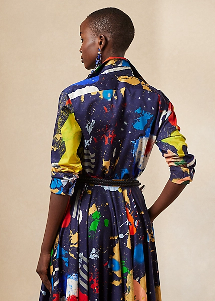 Adrien Print Cotton Satin Shirt - Image 4