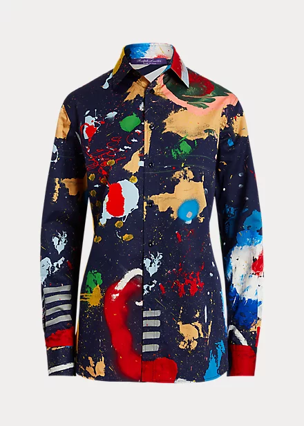 Adrien Print Cotton Satin Shirt - Image 2