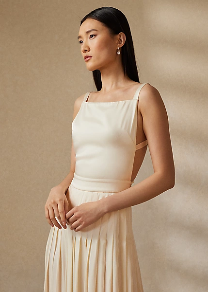 Talbert Crepe-Back-Satin Evening Dress - Image 3