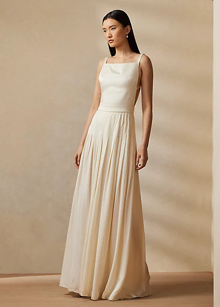 Talbert Crepe-Back-Satin Evening Dress