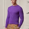 Rib-Knit Silk-Linen Crewneck Jumper