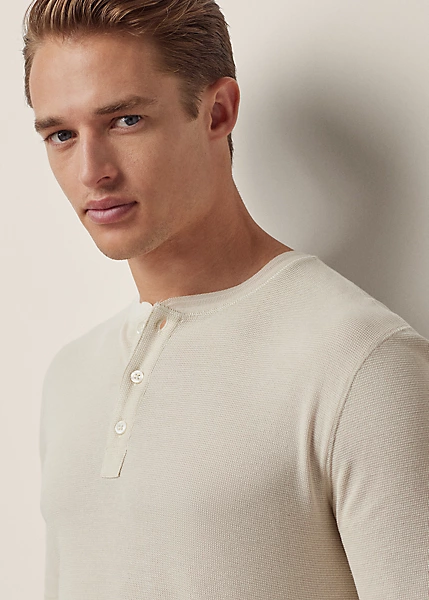 Cotton-Silk Henley Shirt - Image 5