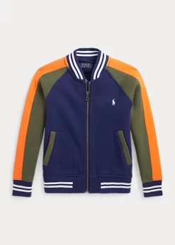 Parrot-Applique Fleece Baseball Jacket