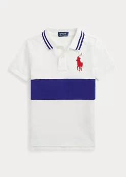 Big Pony Colour-Blocked Mesh Polo Shirt