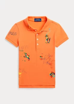 Stretch Mesh Graphic Polo Shirt