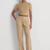 Pleated Twill Wide-Leg Trouser