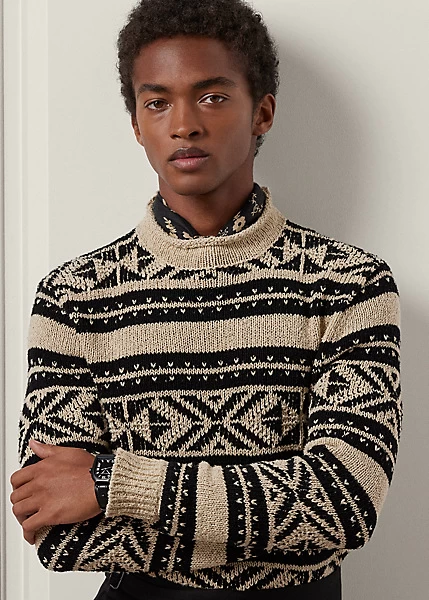 Patterned Silk Roll Neck Jumper - Image 5