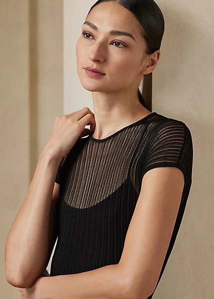 Sheer Cap-Sleeve Day Dress - Image 5