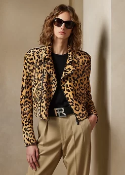 Bevelyn Leopard-Print Haircalf Jacket