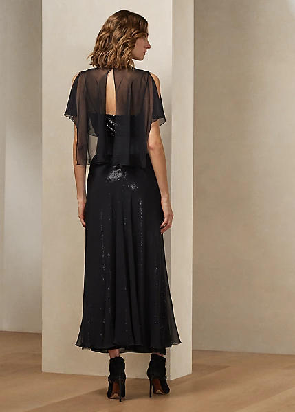 Romaine Silk Chiffon Cocktail Dress - Image 4