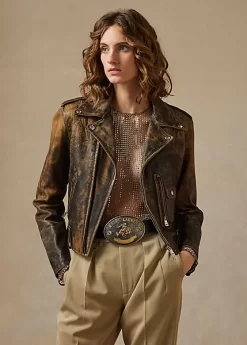 Dwight Burnished Calfskin Moto Jacket