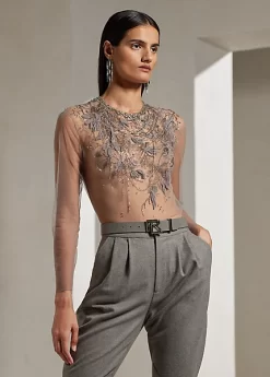 Fiorenzo Embellished Tulle Blouse